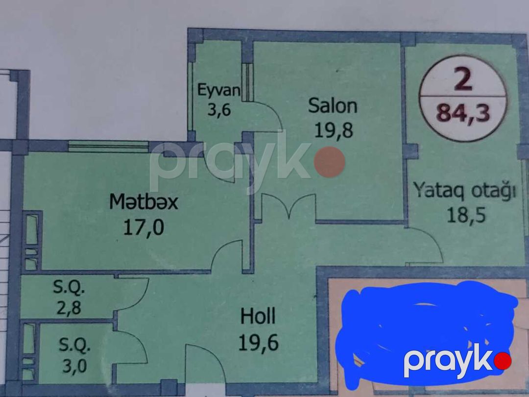 Satılır 2 otaqlı yeni tikili 84.3 m² — Mənzil, Bakı (4)
