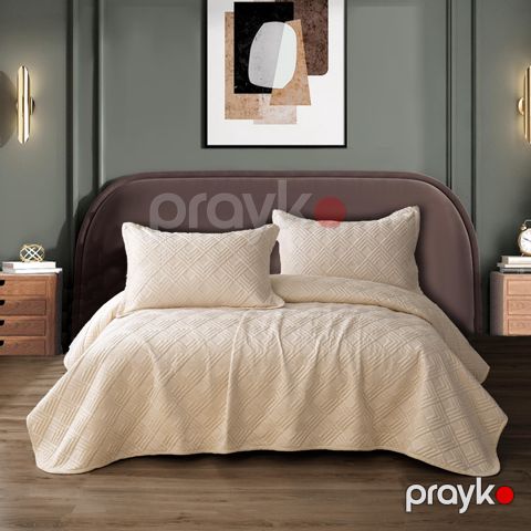 Dəst Annaberry 379, örtük 230х250 sm + yasıq üzü 50х70 sm, bej — Bakı