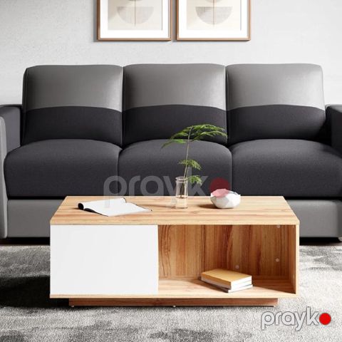 Jurnal masası Ev Plus, laminat/LDSP, ağ/sonoma, 120x60x45 sm — Bakı