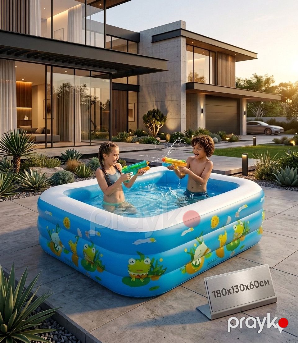Şişmə hovuz Xiale, 180x130x60 sm, 800 L, Düzbucaq, Mavi — Hovuzlar, Bakı (2)