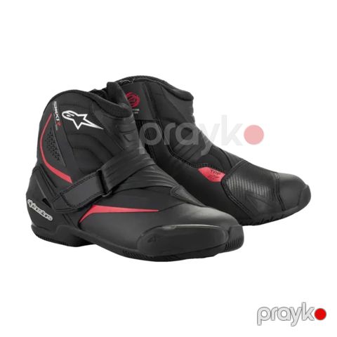 Motosikl çəkmələri Alpinestars SMX-1, qara/qırmızı, dəri, ölçü 42 — Bakı