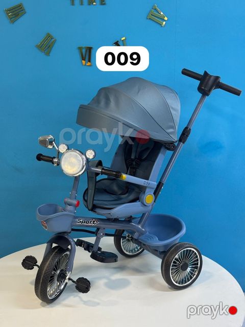 Uşaqlar üçün üç təkərli velosiped Hello Kids 009, mavi — Bakı