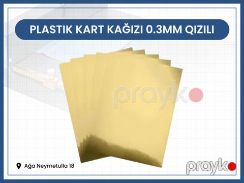 Plastik kart kağızı 0.3mm qızılı — Bakı