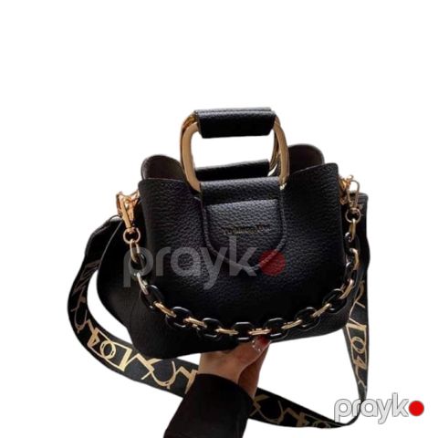 Qadın çantası 22x18x11 sm, eko dəri, qara — Bakı