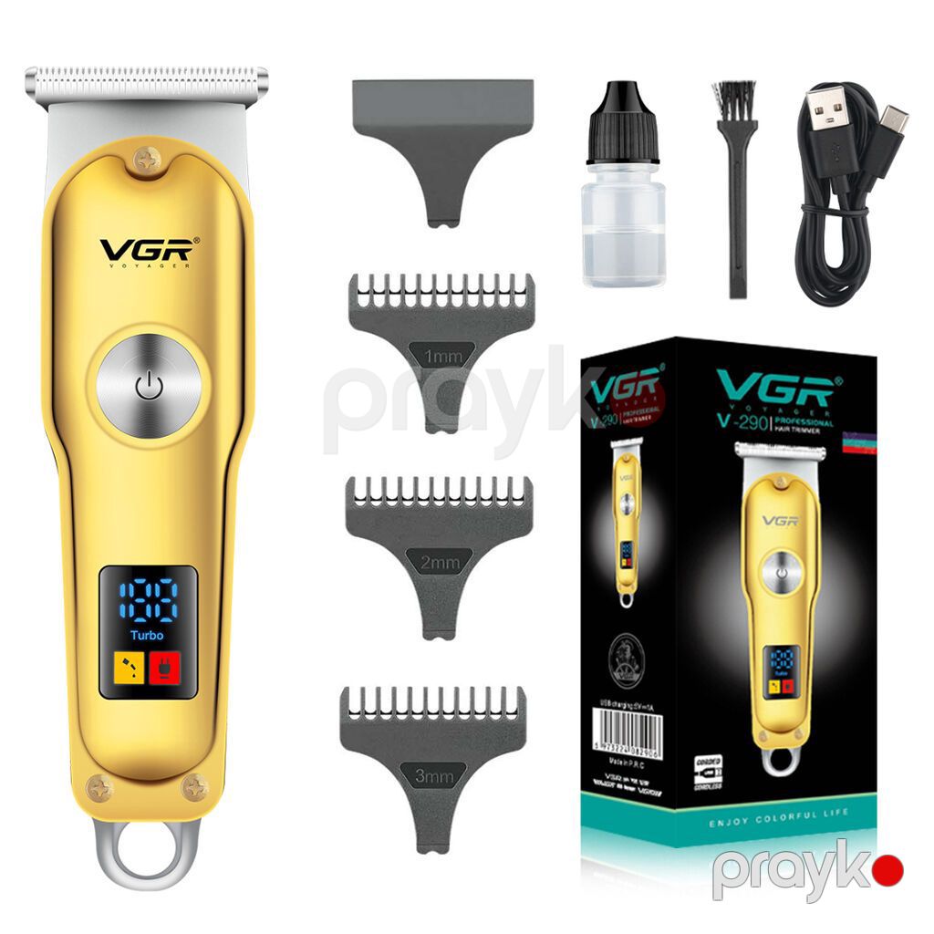 Trimmer VGR 290 600mAh / Cord/Cordles Led Displey Gold Bütün — Saç kəsmə maşınları, Bakı (2)