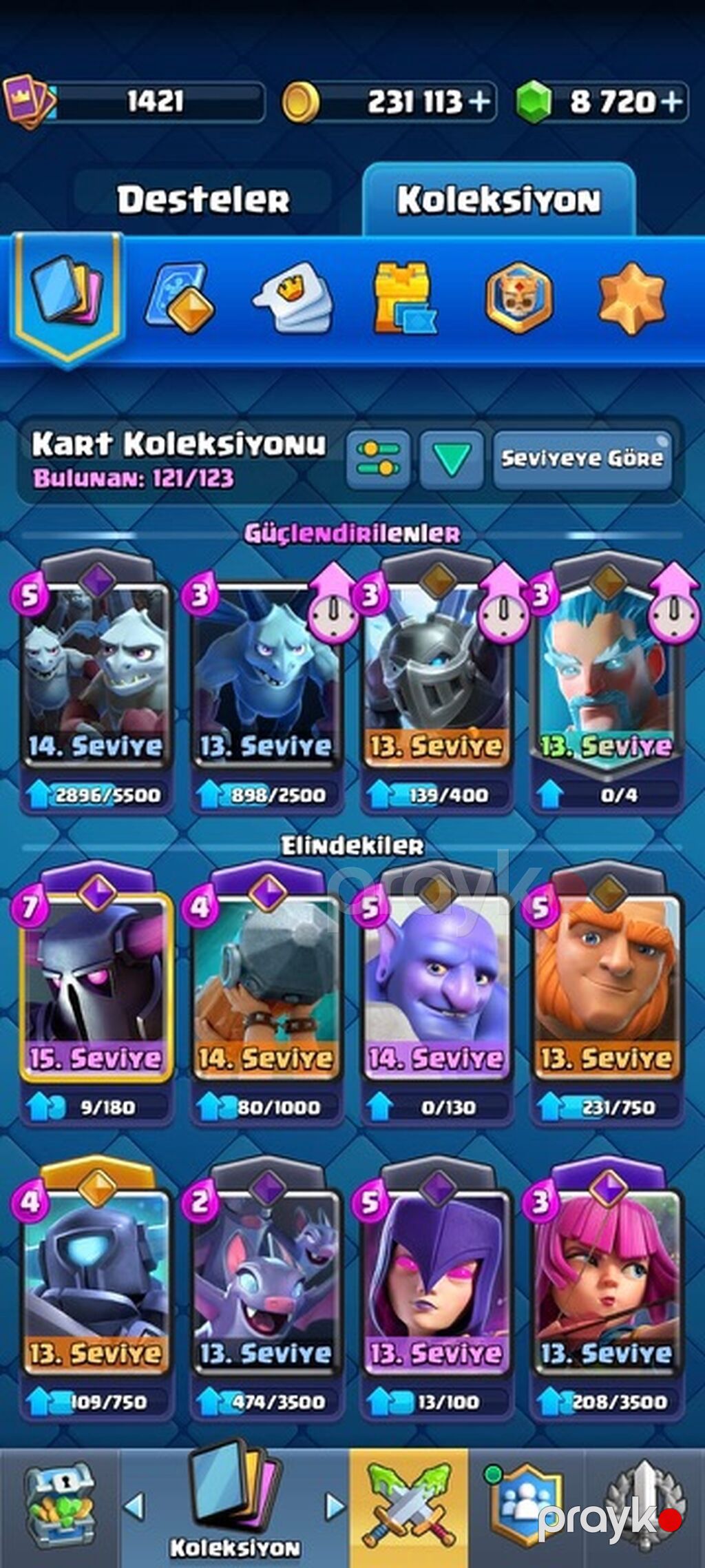 Clash Royale oyun hesabı – eInur5555 - Klan: “Beyaz Ölüm” (Böyük) — Şəxsi əşyalar, Masazır (10)