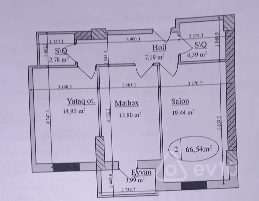 2 otaqlı mənzil, 67 m², Şərifzadə küçəsi — Mənzil, Bakı (2)