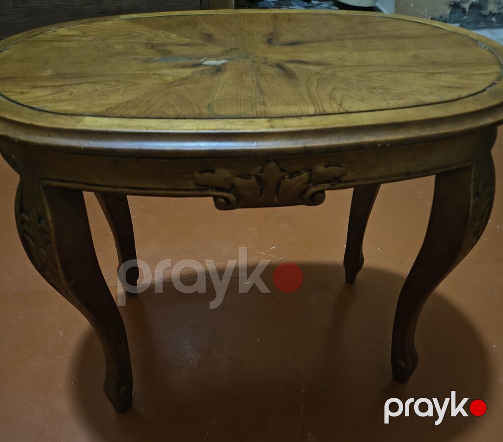Oval formalı, təbii ağacdan hazırlanmış klassik salon/oturma otağı — Salon mebeli, Bakı (2)