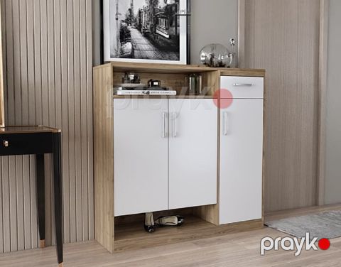 Ayaqqabı üçün stellaj 13900587, LDSP/laminat, ağ/qəhvəyi, 35x110x120 sm — Bakı