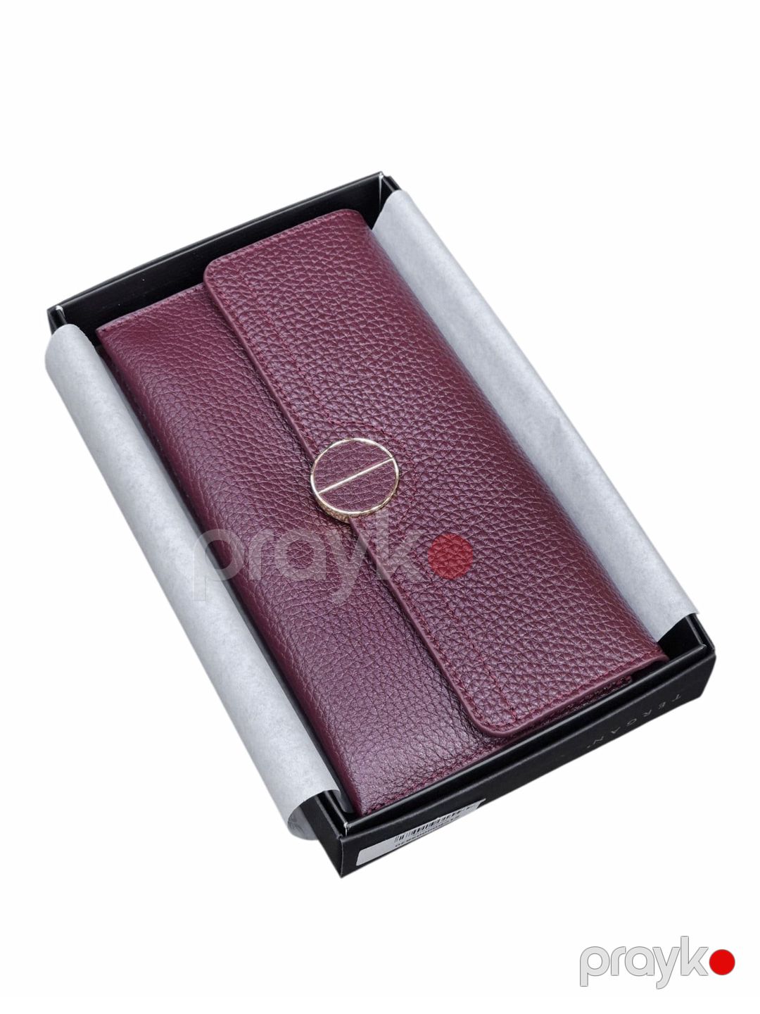 Qadınlar üçün təbii dəridən pulqabı, bordo, 19.5x10 sm, 6 kart bölməsi, Türkiyə istehsalı - Tergan_5820_Bordo — Mallar, Bakı (2)