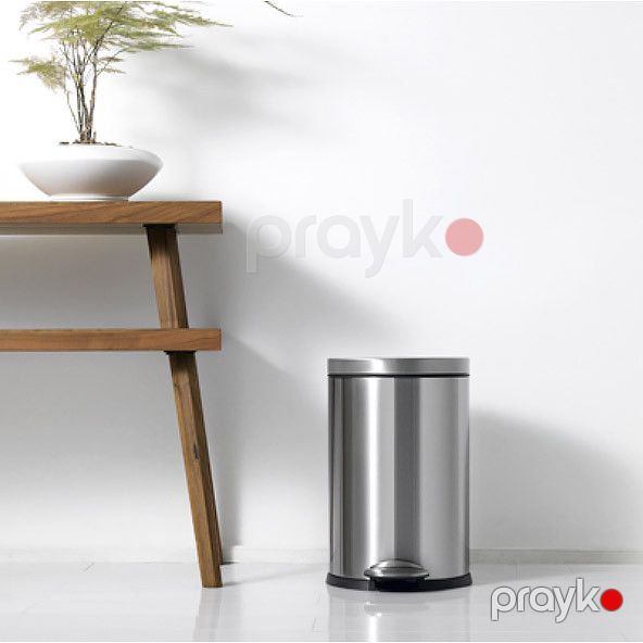 Zibil konteyneri pedal ilə Eko Luna EK9219, paslanmayan polad/plastik, metalik, 3 l — Mallar, Bakı (3)