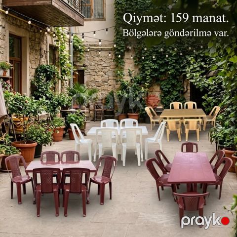 Plastik masa və oturacaqlar — Bakı