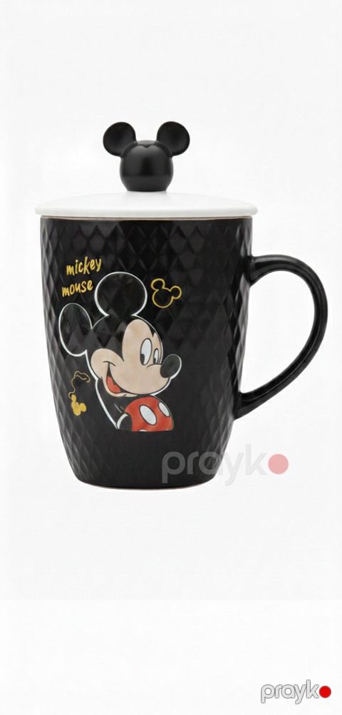 Fincan Mickey Mouse, keramika, qara, 325 ml — Bakı