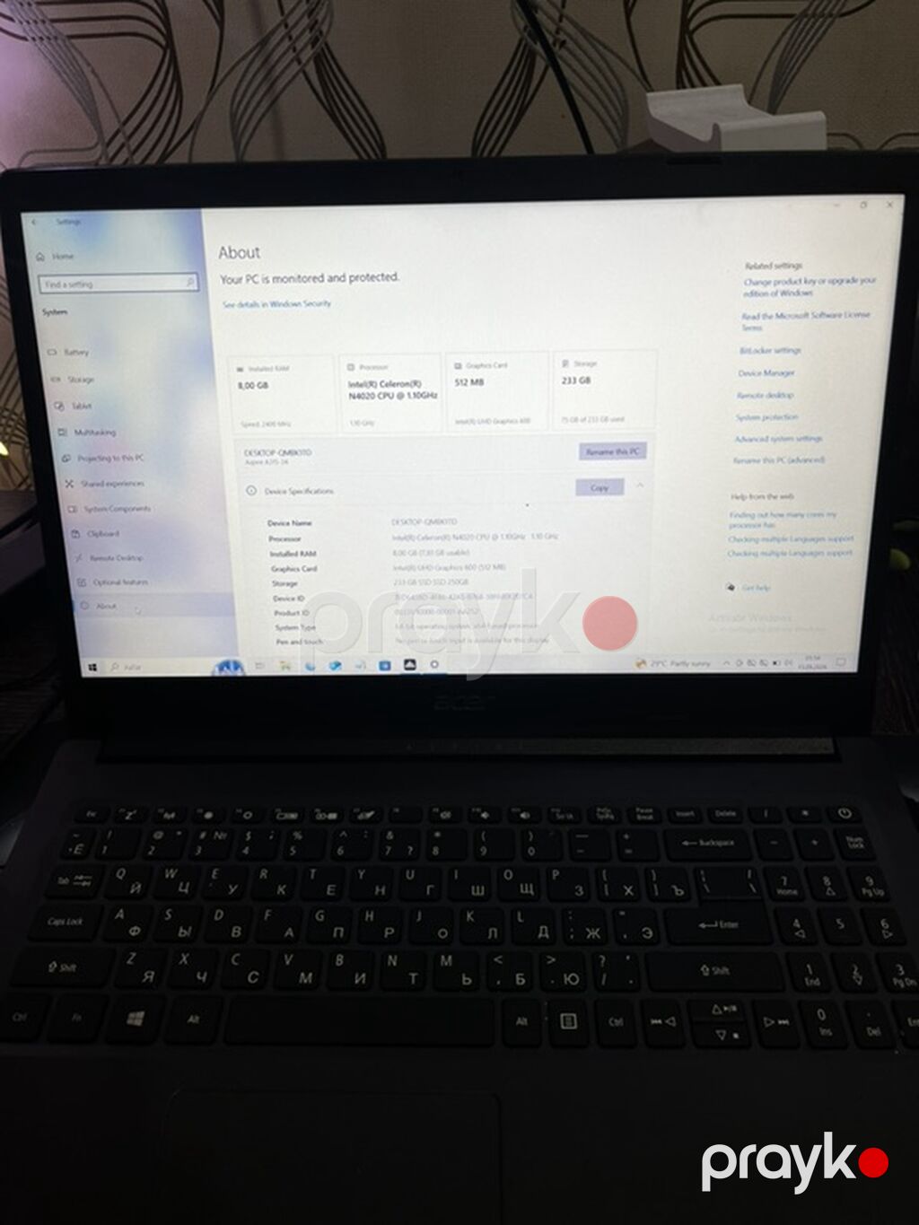 Acer noutbuk - Ekran: təxminən 15,6" mat panel, nazik çərçivə — Acer, Xırdalan (5)