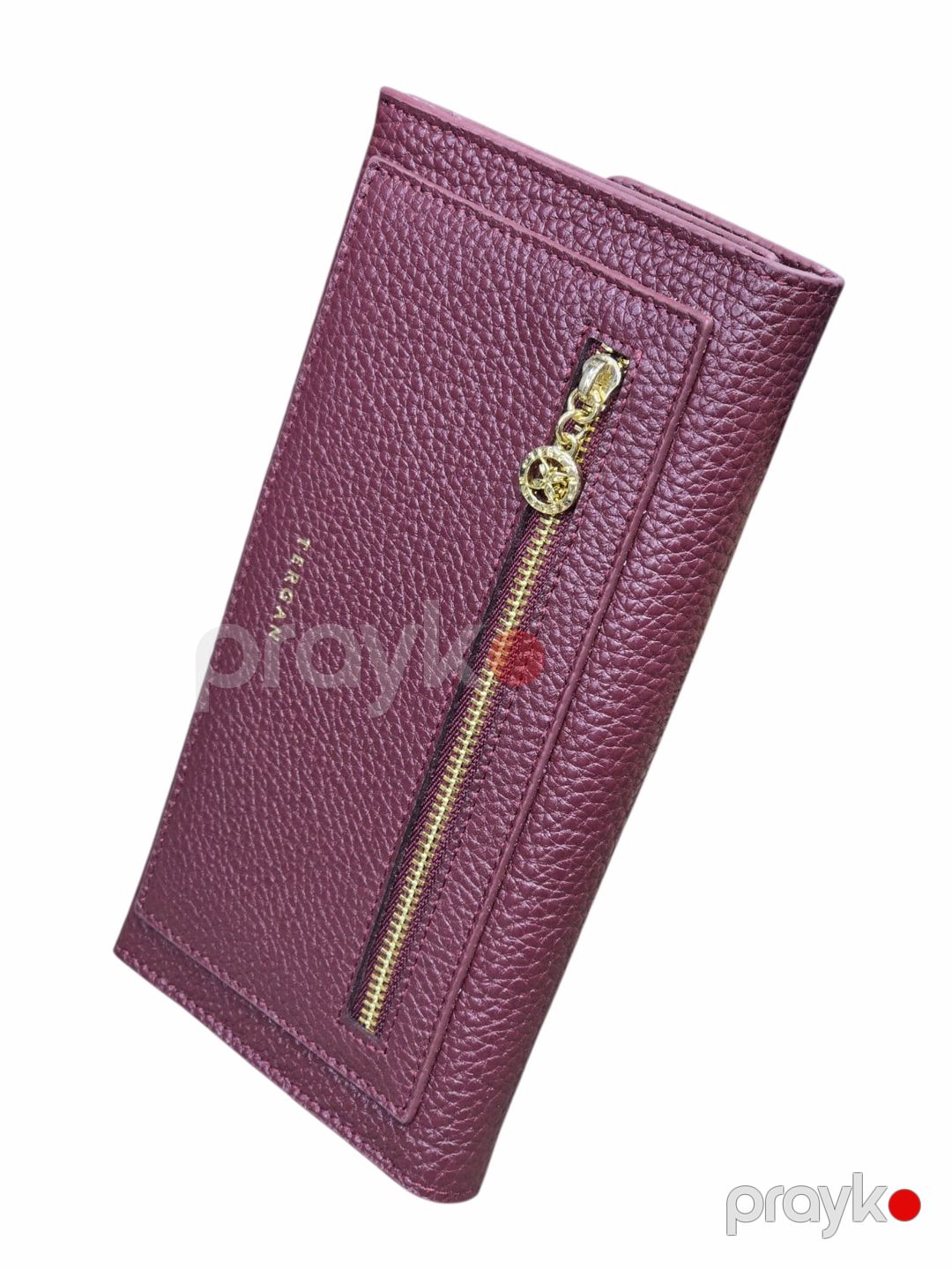 Qadınlar üçün təbii dəridən pulqabı, bordo, 19.5x10 sm, 6 kart bölməsi, Türkiyə istehsalı - Tergan_5820_Bordo — Mallar, Bakı (3)