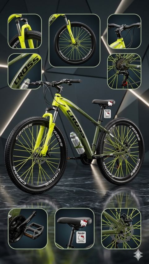 Dağ velosipedi Cross MTB 24" yaşıl/sarı — Bakı