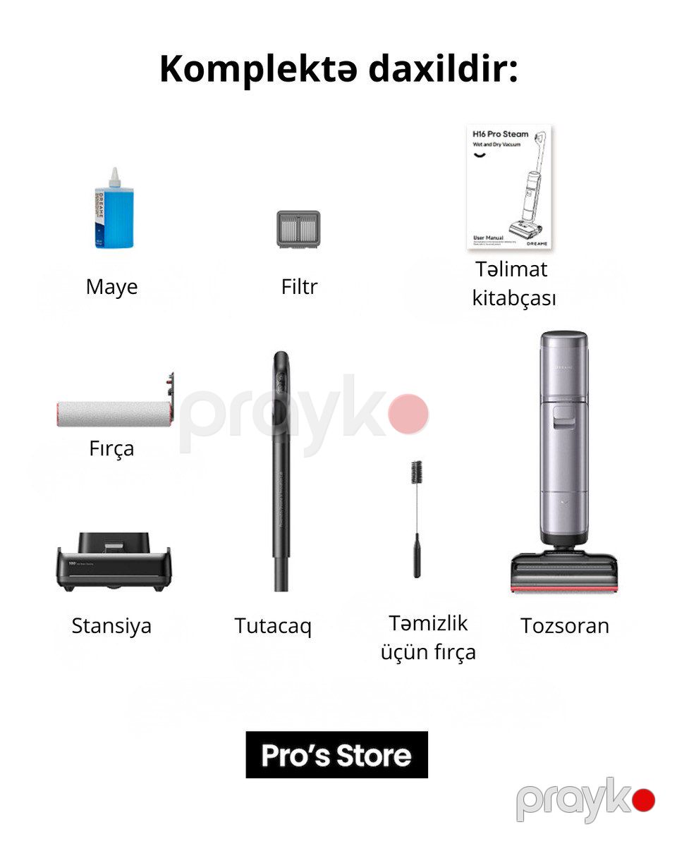 Vacuum Cleaner Dreame H16 Pro Steam Wet and Dry Vacuum (HHR48F) EU — Ev texnikası, Bakı (12)