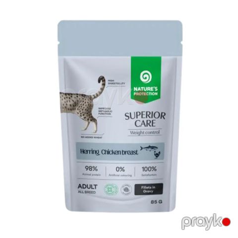 Nəm yem, Natures Pr Adult Cat Weight Control Herring, yetkin pişiklər üçün, toyuq və balıq ilə, 85 q — Bakı