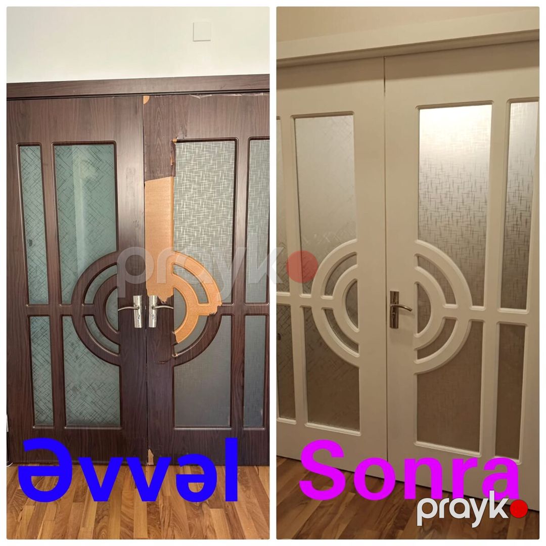 Qapıların rənglənməsi — Təmir və inşaat, Bakı (2)