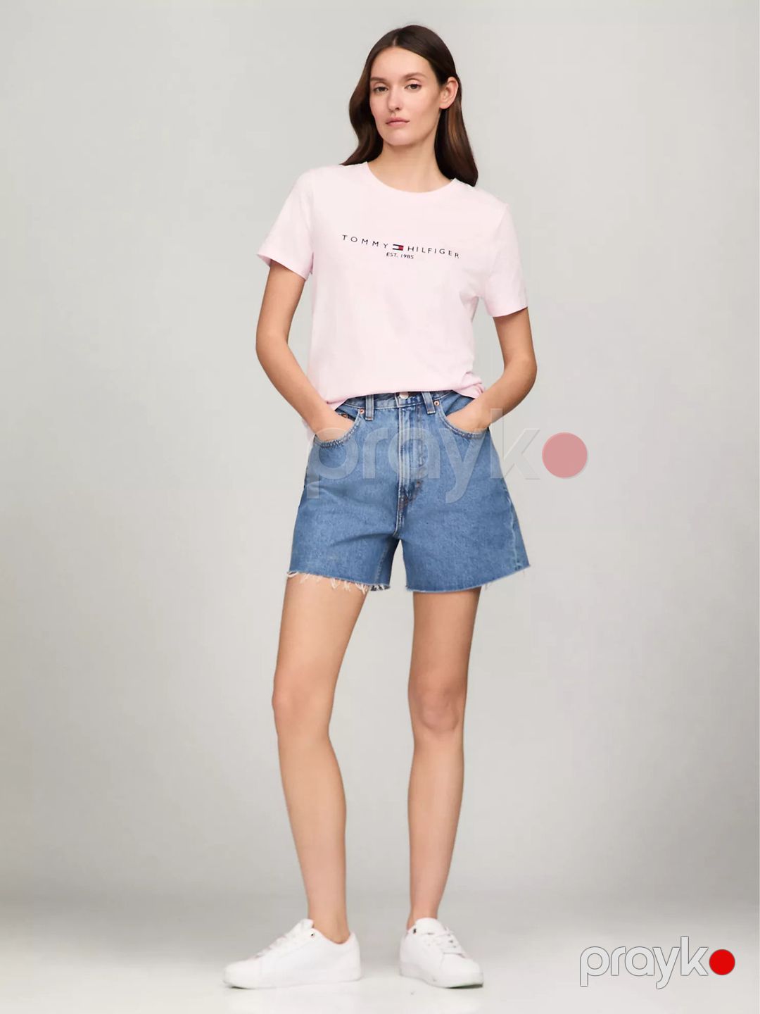 Qadınlar üçün futbolka Tommy Hilfiger Embroidered, çəhrayı, pambıq, ölçü S — Mallar, Bakı (2)