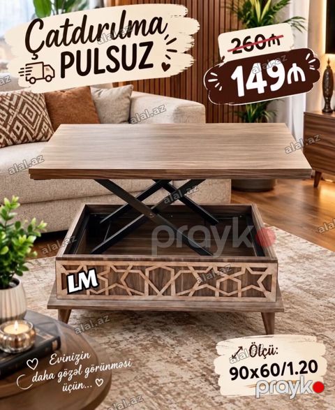Transformasiya olunan qaldırılan masa – salon və studiyalar üçün — Sumqayıt