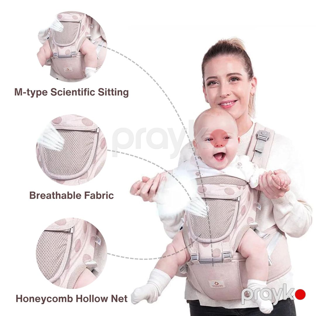 Obaby 5-i 1-də Erqonomik Körpə Daşıyıcısı (Kanquru) – Bel Dəstəkli Oturacaqlı, Nəfəs Alan Parça, 0-36 Ay üçün — Tibbi mallar, Bakı (4)