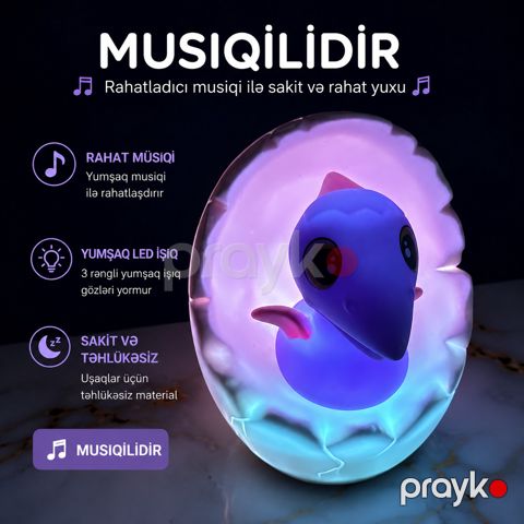 Uşaq gecə lampası TM94, plastik, rəngbərəng — Bakı