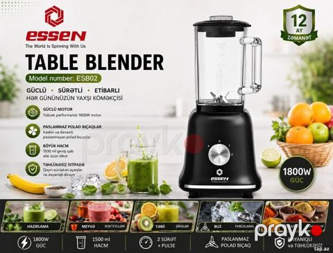Kokteyl aparatı Essen İnformasiya Duvel DL-016 2-si 1-də Blender + — Bakı