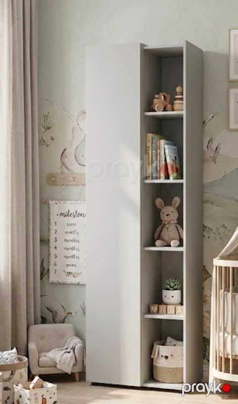 Şkaf 6810, boz, laminat, 190x80x45 sm — Bakı
