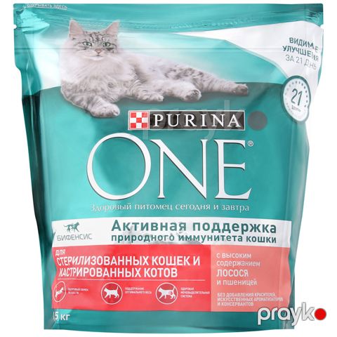Quru yem Purina One Sterilized sterilizə olunmuş pişiklər üçün, qızılbalıq və buğda ilə, 200 qr — Bakı