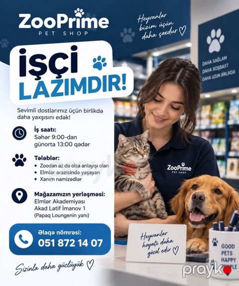 Kassir tələb olunur, Yalnız qadınlar üçün, İstənilən yaş, Təcrübəsiz — Bakı