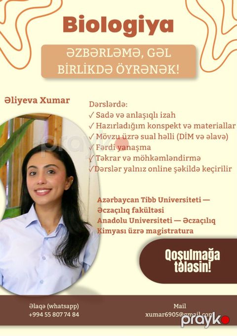 Repetitor, Biologiya, Azərbaycan dili, İmtahanlara hazırlıq, Abituriyent hazırlığı — Bakı
