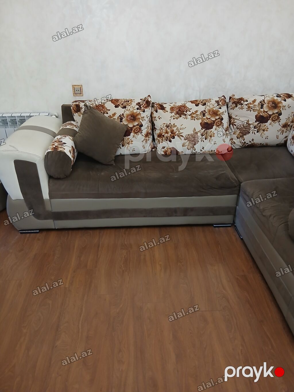Künc divan, İşlənmiş, Açılmayan, Bazasız, Vеlur parça, Çatdırılma yoxdur — Mebel, Bakı (2)