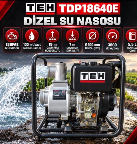 Su nasosu TEH TDP18640E 6600 W 19 m 1667 l/dəq — Bakı