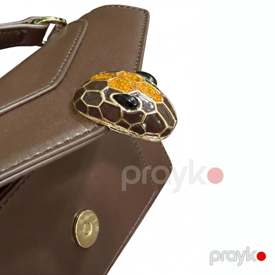 Bvlgari Serpenti Forever – Qəhvəyi Dəri Əl Çantası — Çantalar, çamadanlar, cüzdanlar, Bakı (3)