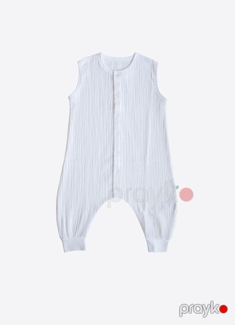 Oğlanlar üçün yuxu tulumu, ağ, pambıq/muslin, ölçü 2 yaş