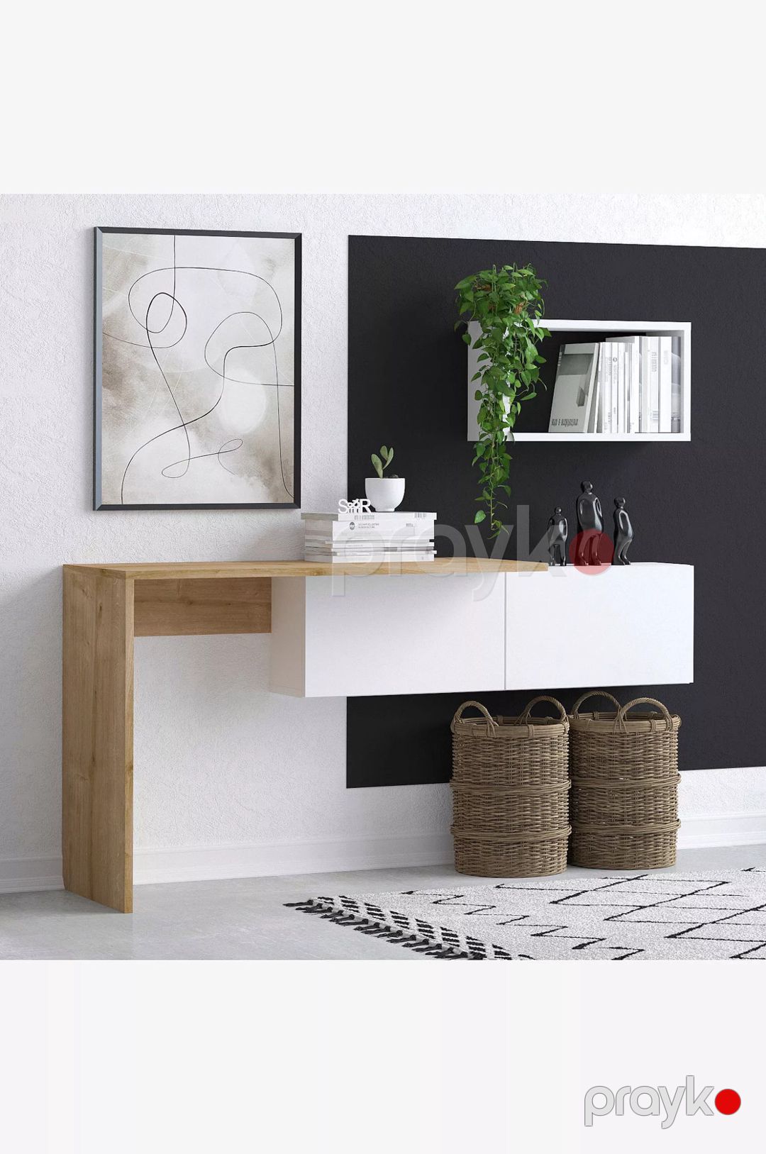 Yazı masası Elegant Wood ZARR2125, laminat, ağ, 45x74x100 sm — Mallar, Bakı (3)