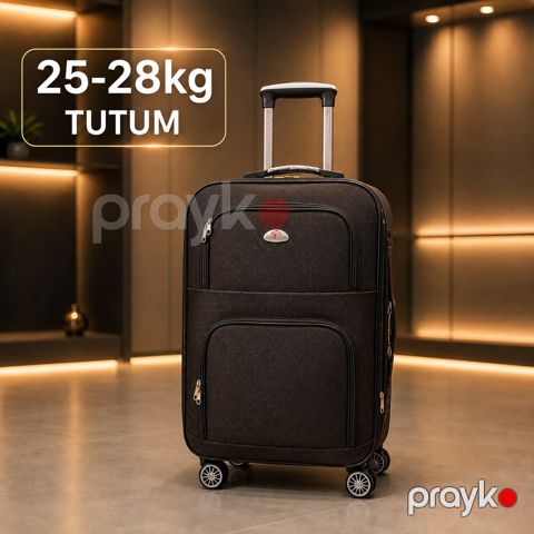 Çamadan 4 təkərli, parça, qəhvəyi, ölçü XXL — Bakı