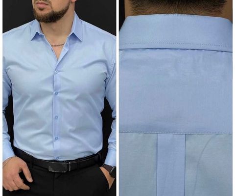 Kişilər üçün uzunqol köynək Paşatürk ML_2445, mavi, pambıq, ölçü XL — Bakı