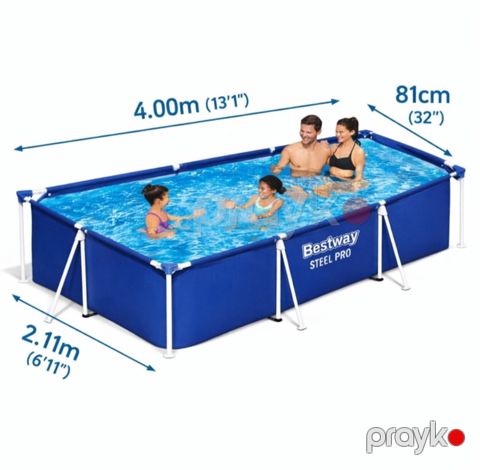Hovuz Bestway Steel Pro 400211-81, 4000 l, göy — Bakı