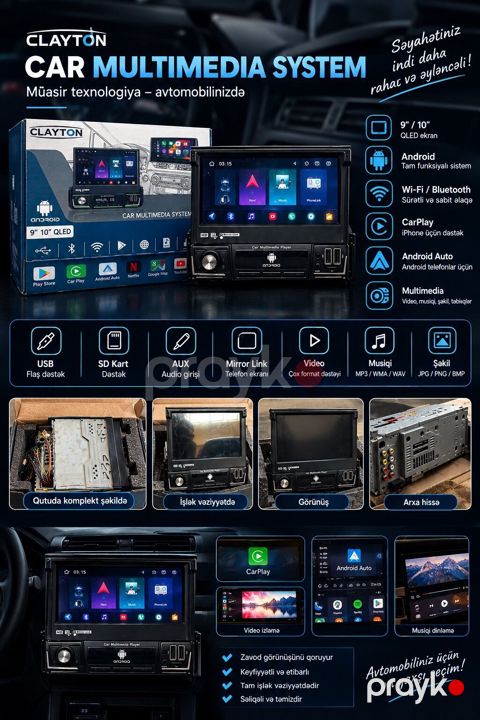 Clayton car multımedıa system satılır 9”/10” QLED ekran — Gəncə