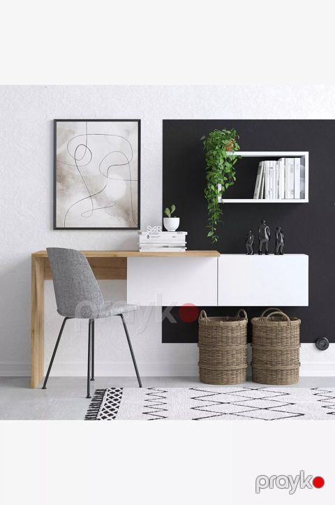 Yazı masası Elegant Wood ZARR2125, laminat, ağ, 45x74x100 sm — Bakı