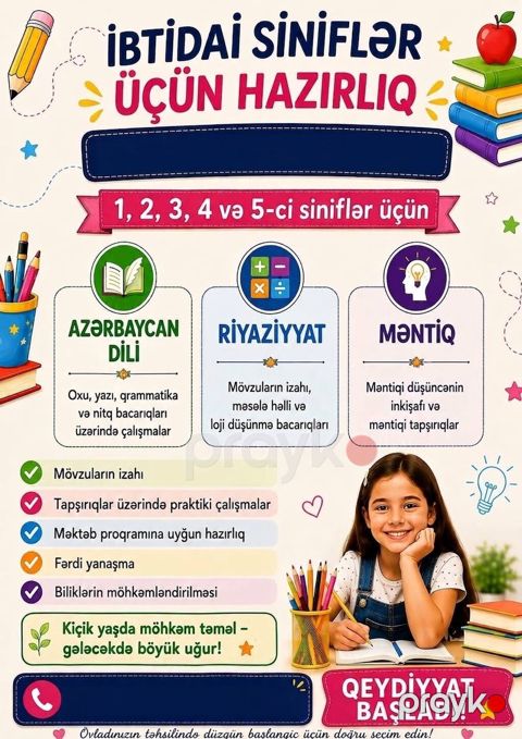 Məktəbəqədər və ibtidai sinif hazırlığı, Azərbaycan dili, Fərdi, Onlayn — Bakı