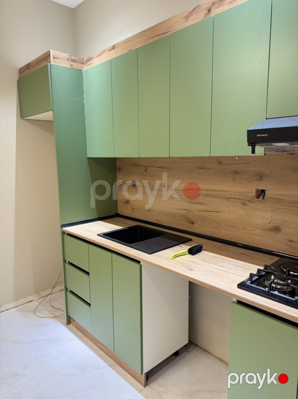 Sifarişlə mətbəx dəsti, Sadə laminat — Mətbəx mobilyası, Qusar (5)