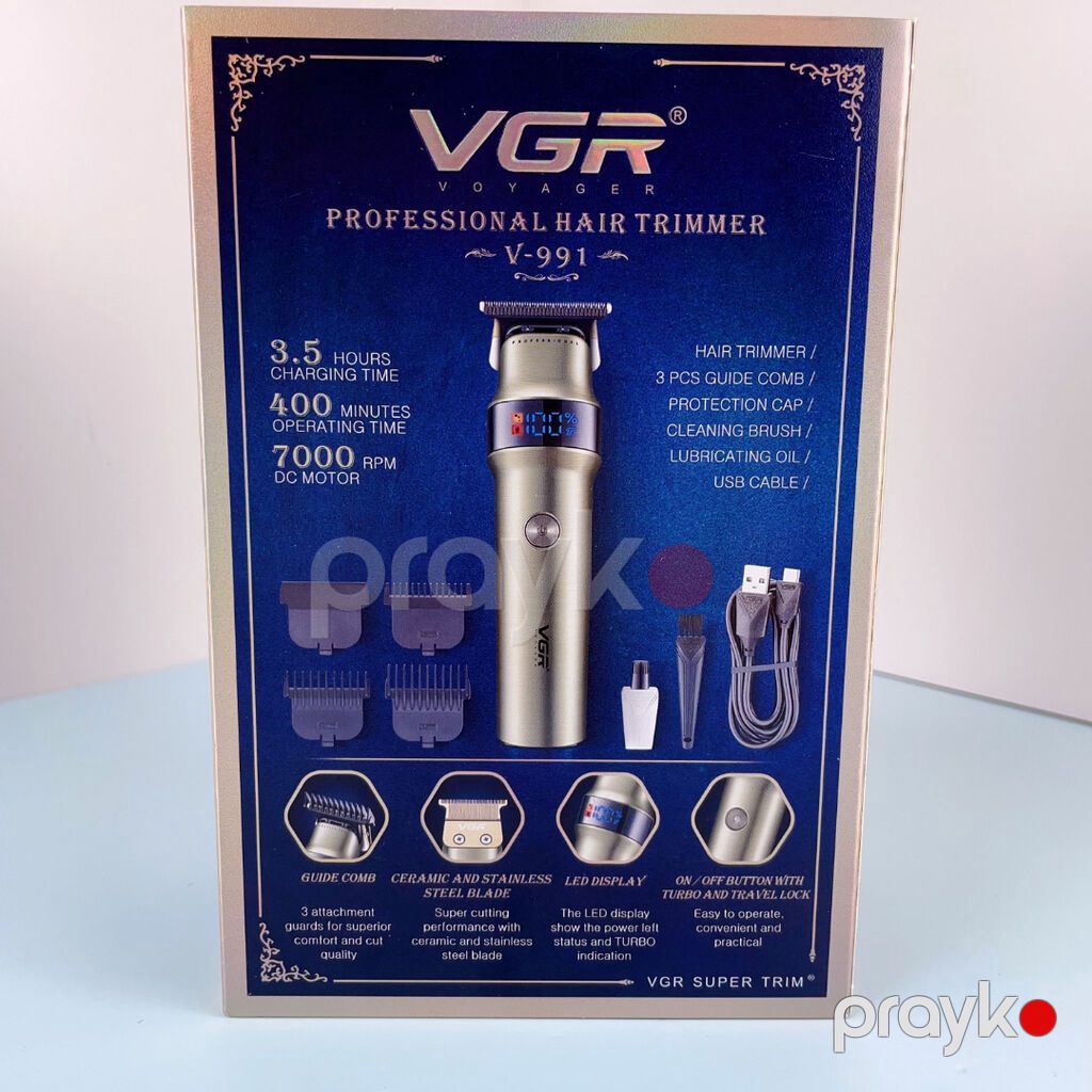 Profissional Trimmer VGR 991 - Keramik Bıçaqlı / 2000mAh / 400 Dəqiqə — Saç kəsmə maşınları, Bakı (9)