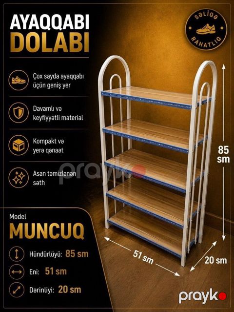 Ayaqqabı dolabı Model. Muncuq Material laminatdır. Ölçüləri şəkildə — Bakı