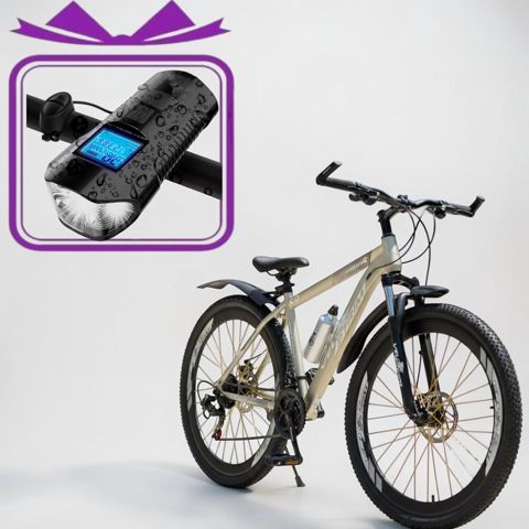 Dağ velosipedi VeloStrim, Hədiyyə 3-ü 1-də, fənər/sürət ölçən/siqnal, TECH_09029, bej — Bakı