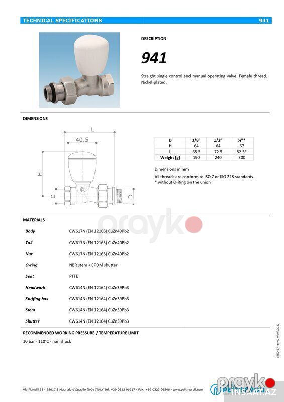 Ventil Radiator Düz Pettinaroli — Digər, Bakı (8)