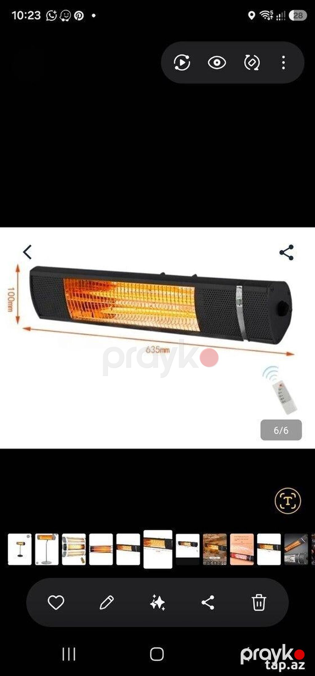 Infrared qızdırıcı Məhsul haqqında məlumat İnfraqırmızı Elektrik — Isıtıcılar və isı ventilatorları, Bakı (2)