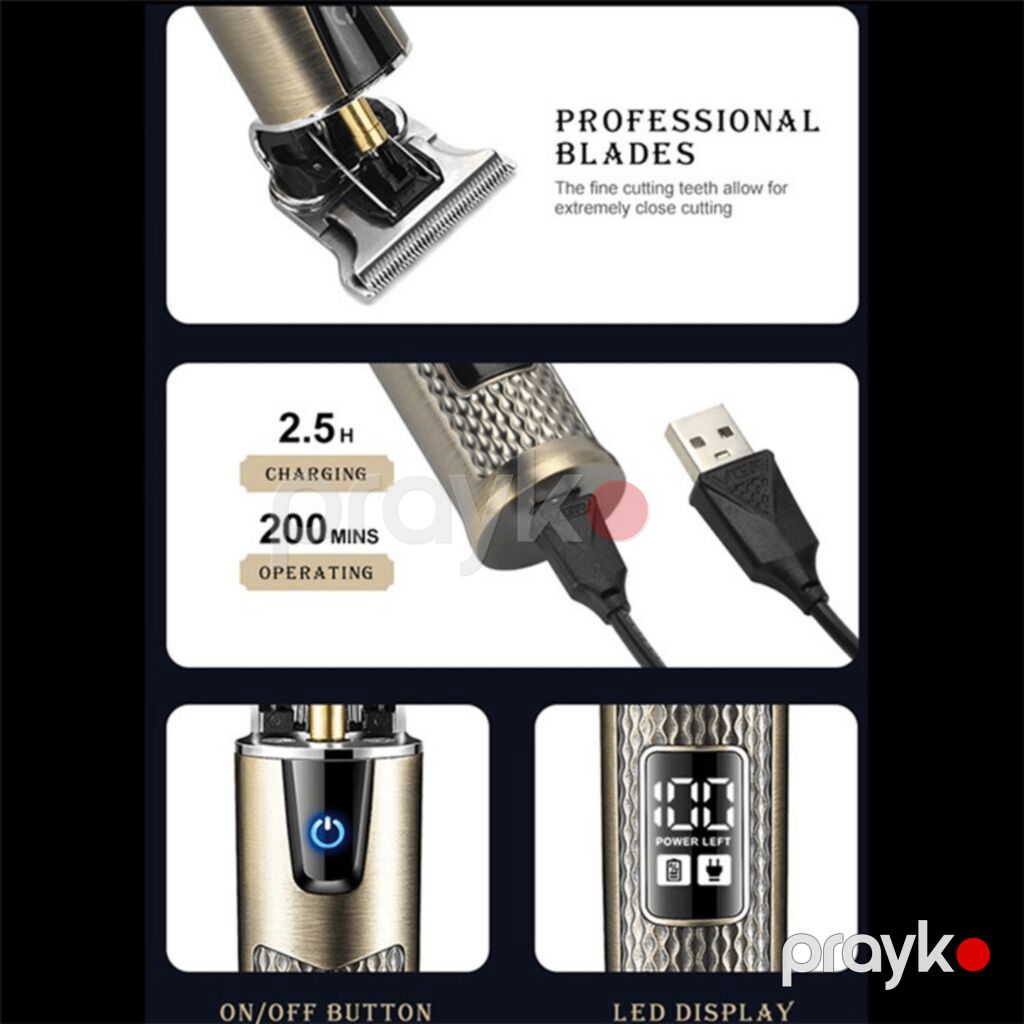 Trimmer VGR 983 - 1500mAh / 200 Dəqiqə / 2 Sürət 6500-7000RPM — Saç kəsmə maşınları, Bakı (6)